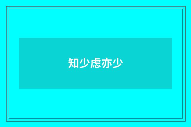 知少虑亦少