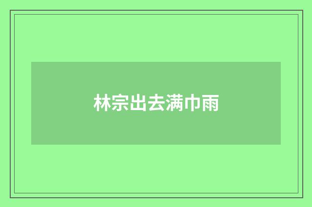 林宗出去满巾雨