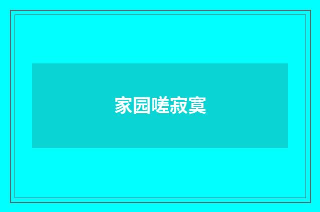 家园嗟寂寞