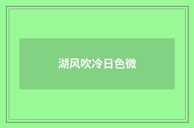 湖风吹冷日色微
