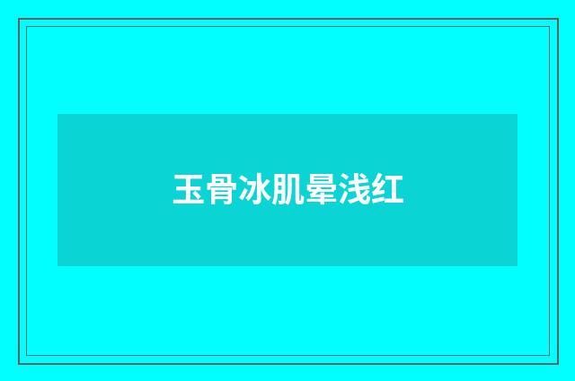 玉骨冰肌晕浅红
