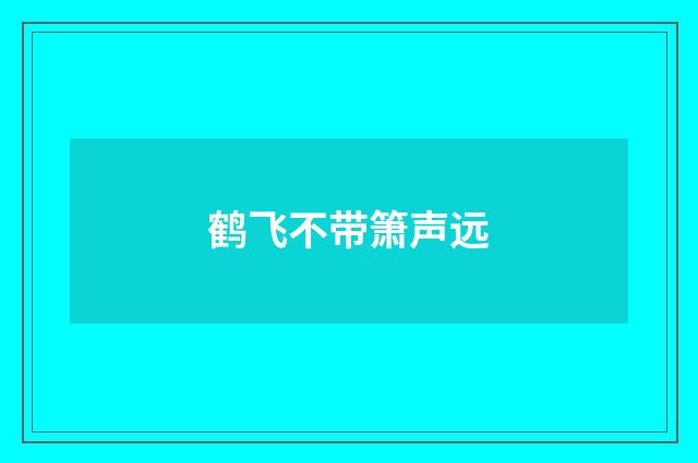 鹤飞不带箫声远