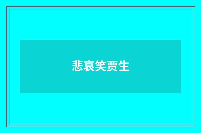 悲哀笑贾生