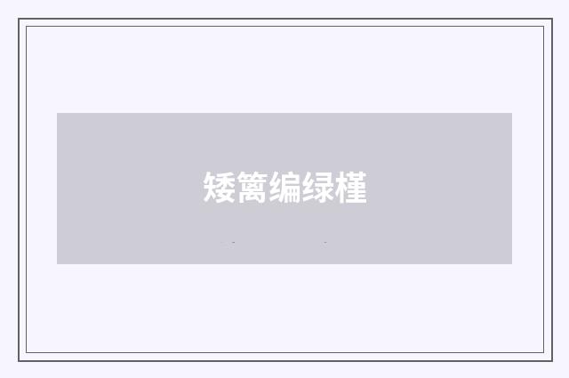 矮篱编绿槿