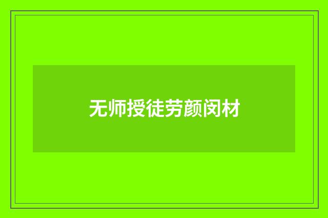 无师授徒劳颜闵材