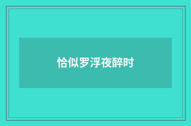 恰似罗浮夜醉时