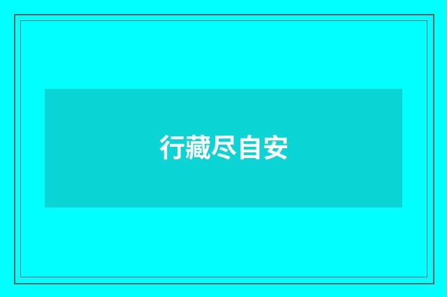 行藏尽自安