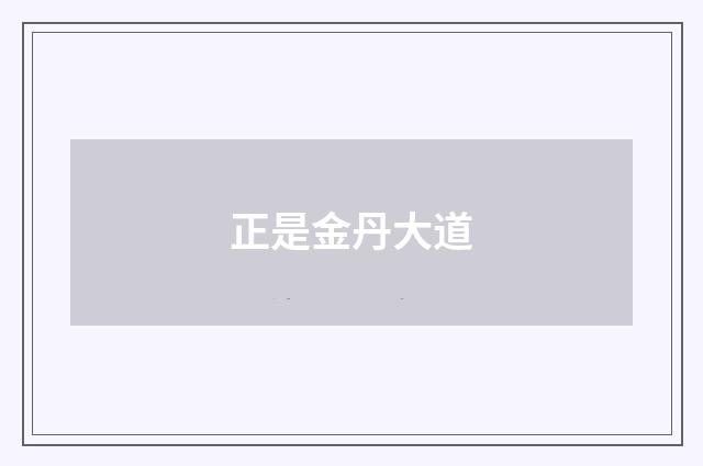 正是金丹大道