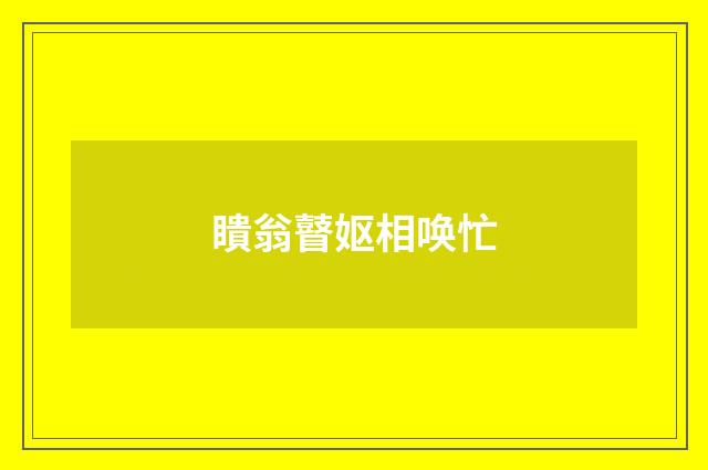 瞶翁瞽妪相唤忙