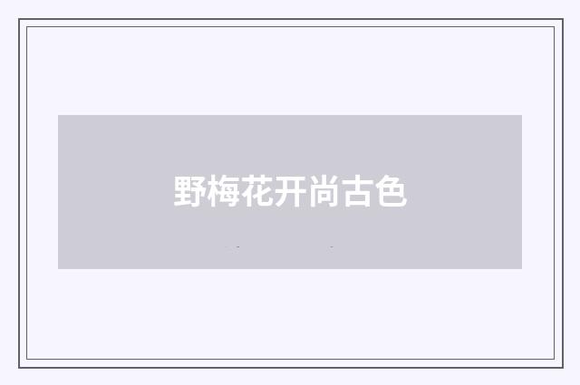野梅花开尚古色
