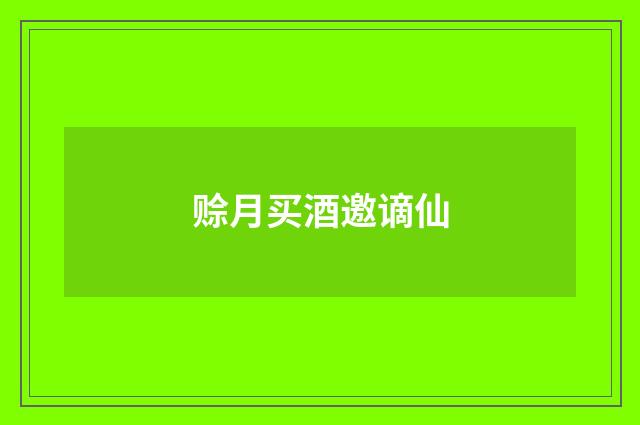 赊月买酒邀谪仙