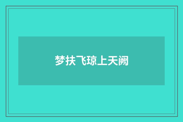 梦扶飞琼上天阙