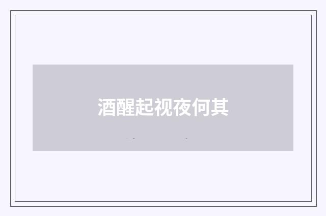 酒醒起视夜何其