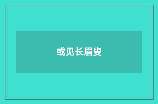 或见长眉叟