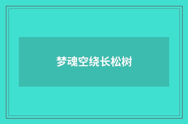 梦魂空绕长松树