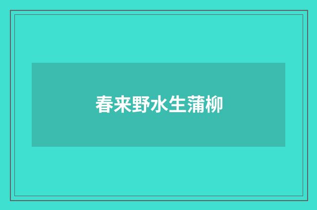 春来野水生蒲柳