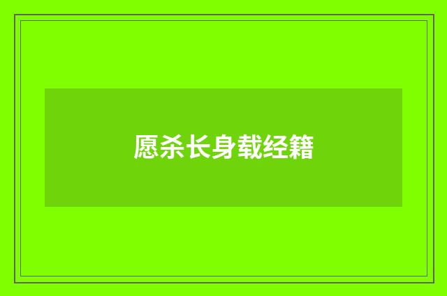 愿杀长身载经籍