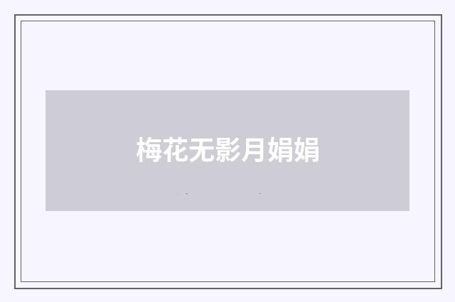 梅花无影月娟娟