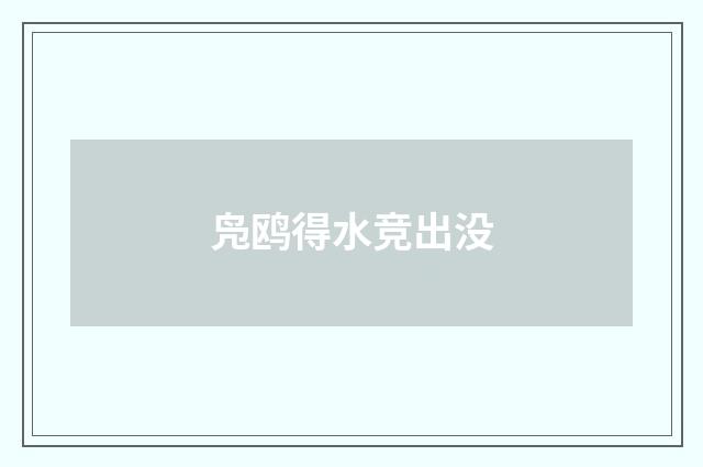 凫鸥得水竞出没