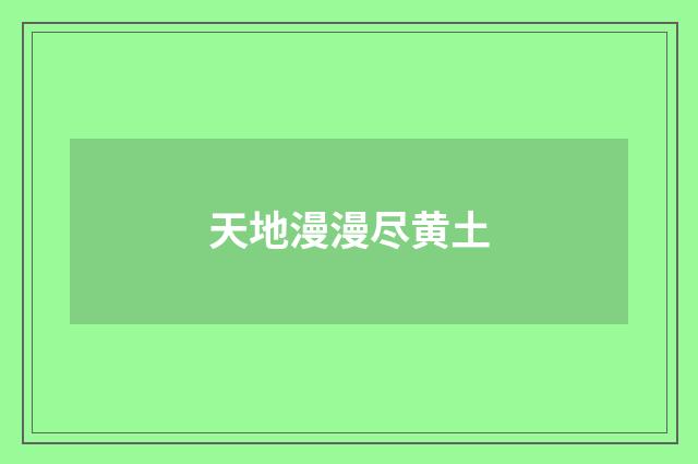 天地漫漫尽黄土