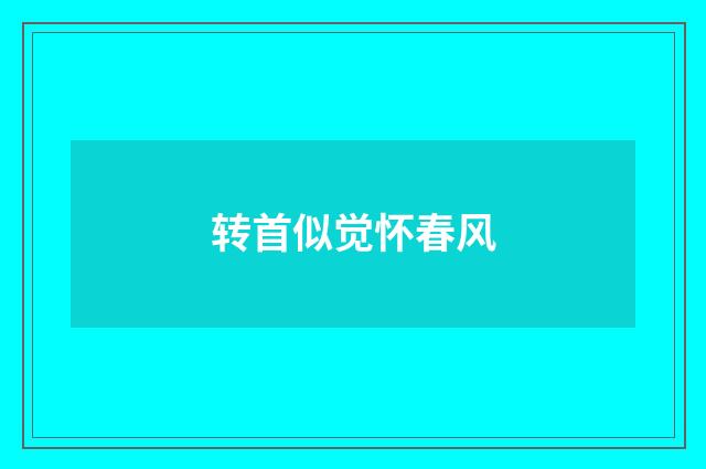 转首似觉怀春风