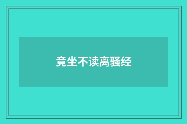 竟坐不读离骚经