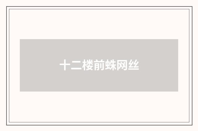 十二楼前蛛网丝
