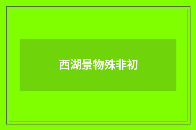 西湖景物殊非初