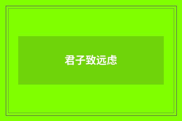 君子致远虑