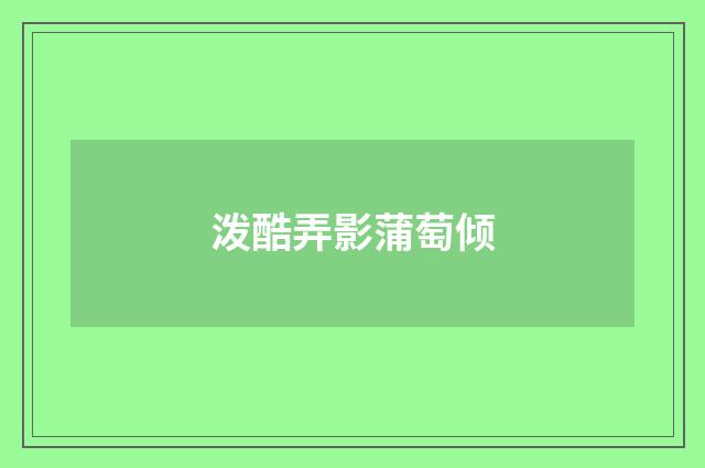 泼酷弄影蒲萄倾