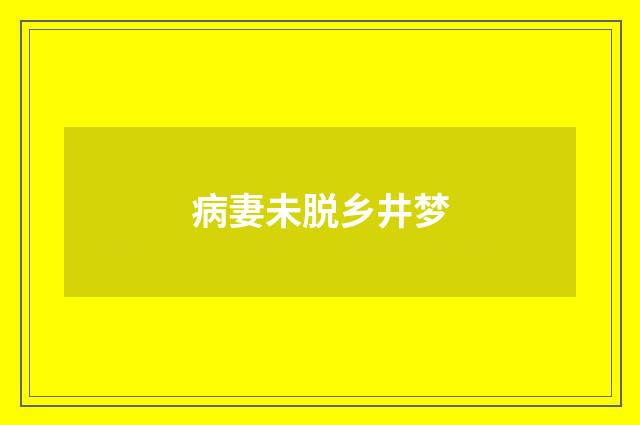 病妻未脱乡井梦
