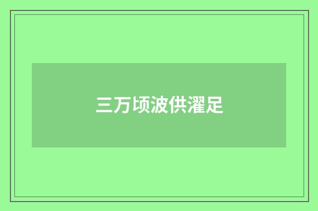 三万顷波供濯足