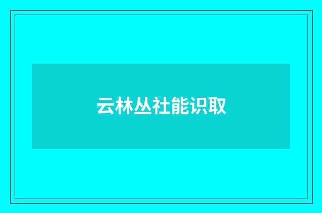 云林丛社能识取
