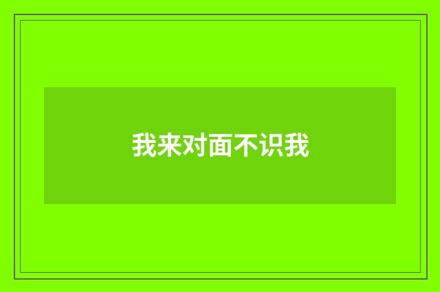 我来对面不识我