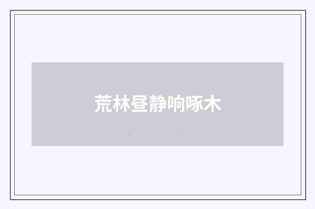 荒林昼静响啄木