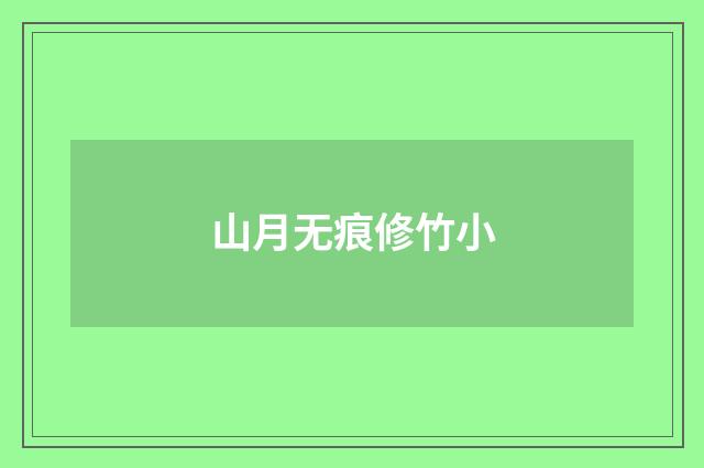 山月无痕修竹小