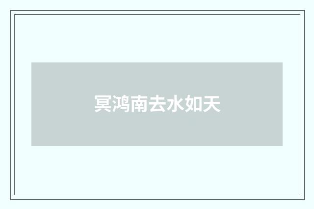 冥鸿南去水如天