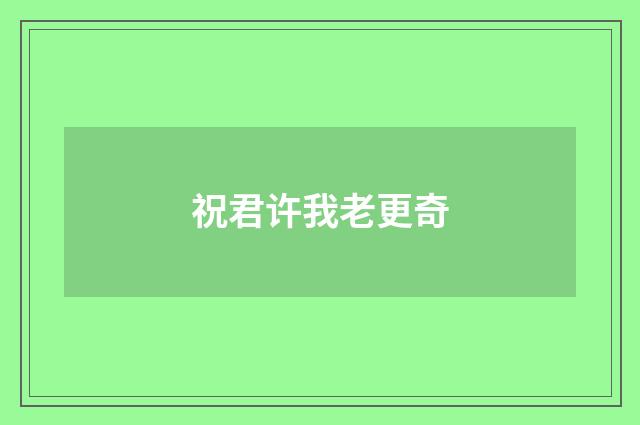 祝君许我老更奇