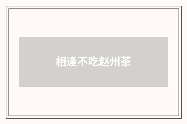 相逢不吃赵州茶