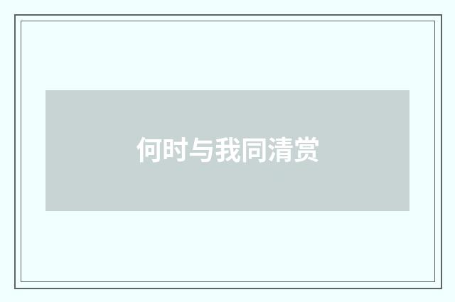 何时与我同清赏