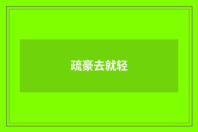 疏豪去就轻