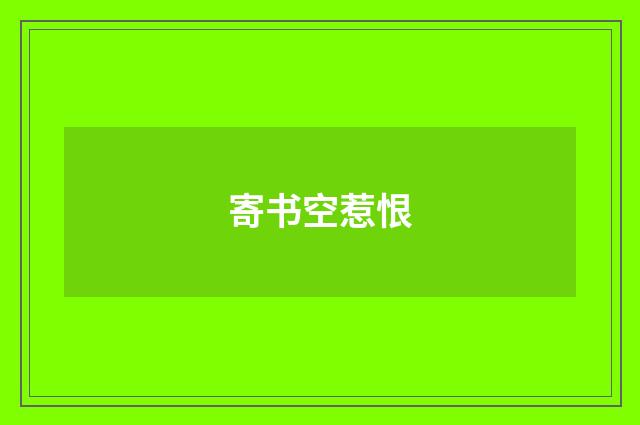 寄书空惹恨