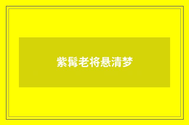 紫髯老将悬清梦