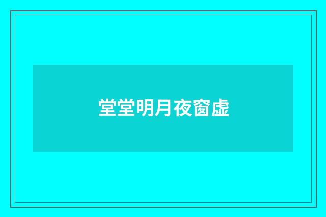 堂堂明月夜窗虚