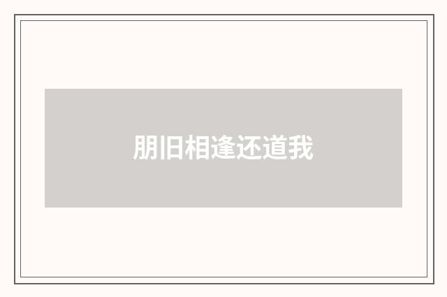 朋旧相逢还道我