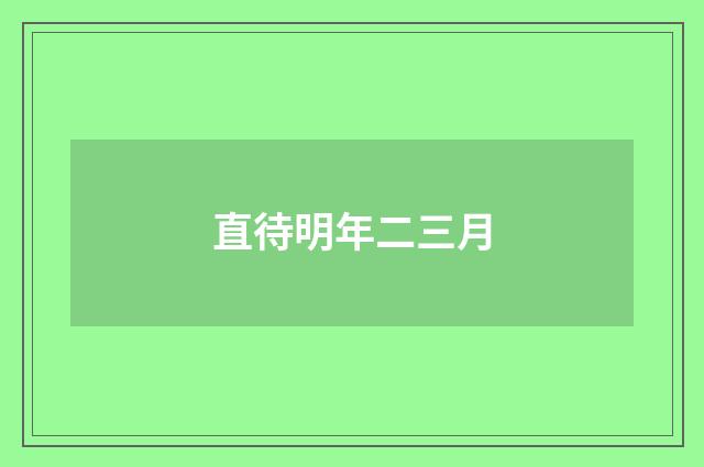 直待明年二三月