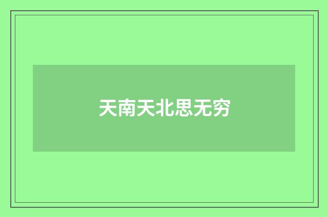 天南天北思无穷