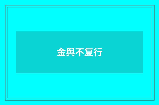 金舆不复行