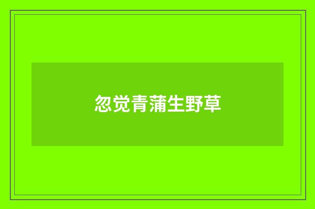 忽觉青蒲生野草