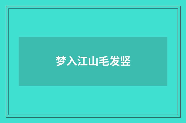 梦入江山毛发竖